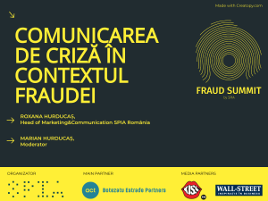 FRAUD SUMMIT 2021, EP.3: CRISIS COMMUNICATION IN THE CONTEXT OF FRAUD